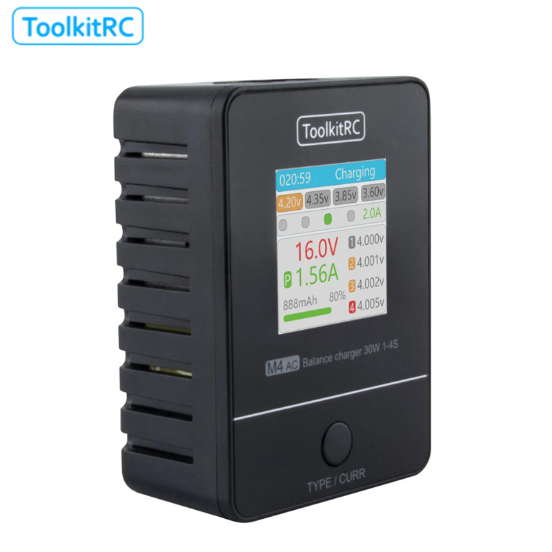 ToolkitRC M4AC 30W LCD Screen  - Drone Racing Charger ulasan dan harga
