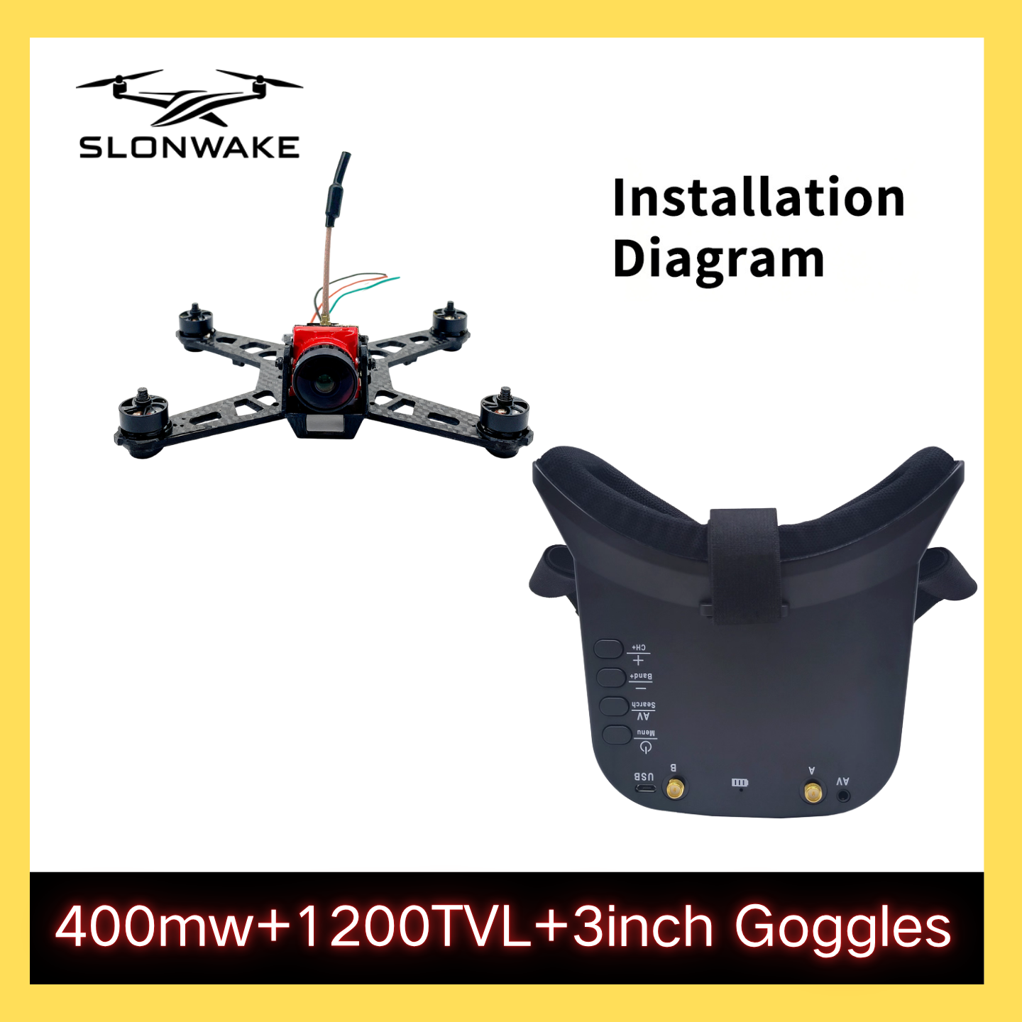 SLONWAKE 5.8G 48CH FPV 400mw V - Drone Racing Transmitter ulasan dan harga