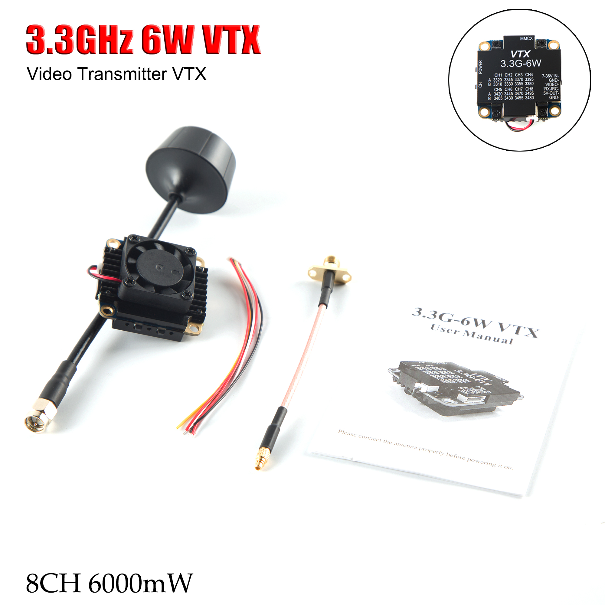 FPV Video Transmitter 3.3G 6W  - Drone Racing Transmitter ulasan dan harga